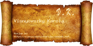 Visnyovszky Karola névjegykártya